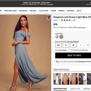 Lulu's Light Blue Off-The-Shoulder Maxi Dress